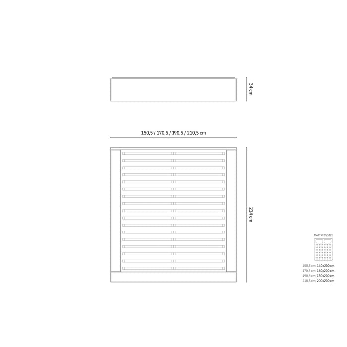 Micadoni Bedframe met opbergvak Simon 160x200 bouclé