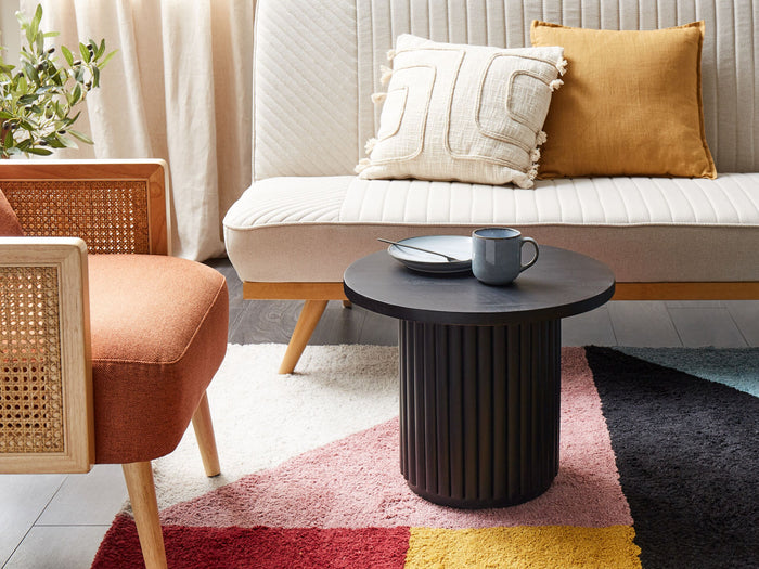 Beliani - LEMONT - Salontafel - Zwart - Mangohout