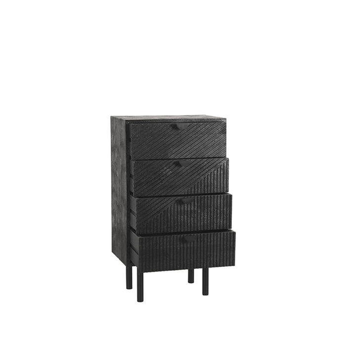 LABEL51 - Ladekast Cotia - Zwart Mangohout - Zwart Metaal