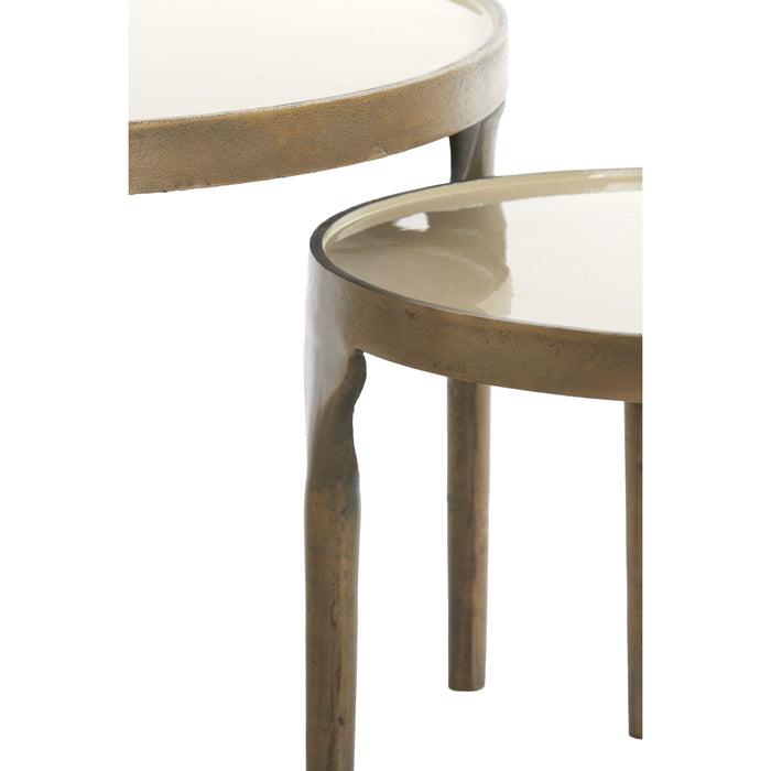 Light & Living - Bijzettafel LAPAZ - Ø85x45cm - Brons - Set van 2