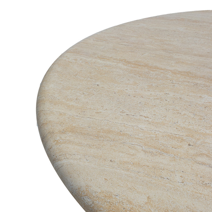 DÉJA Living - Tuintafel Travertin - Rond - 130x130x76cm - Brunn