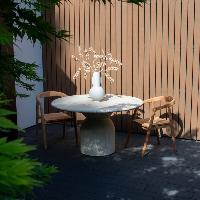 DÉJA Living - Tuintafel Travertin - Rond - 130x130x76cm - Djurö