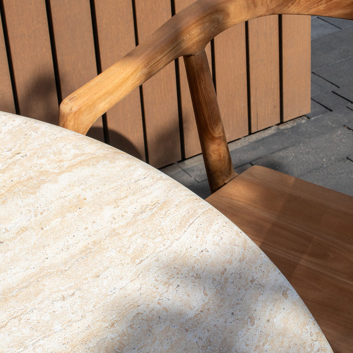 DÉJA Living - Tuintafel Travertin - Rond - 130x130x76cm - Djurö