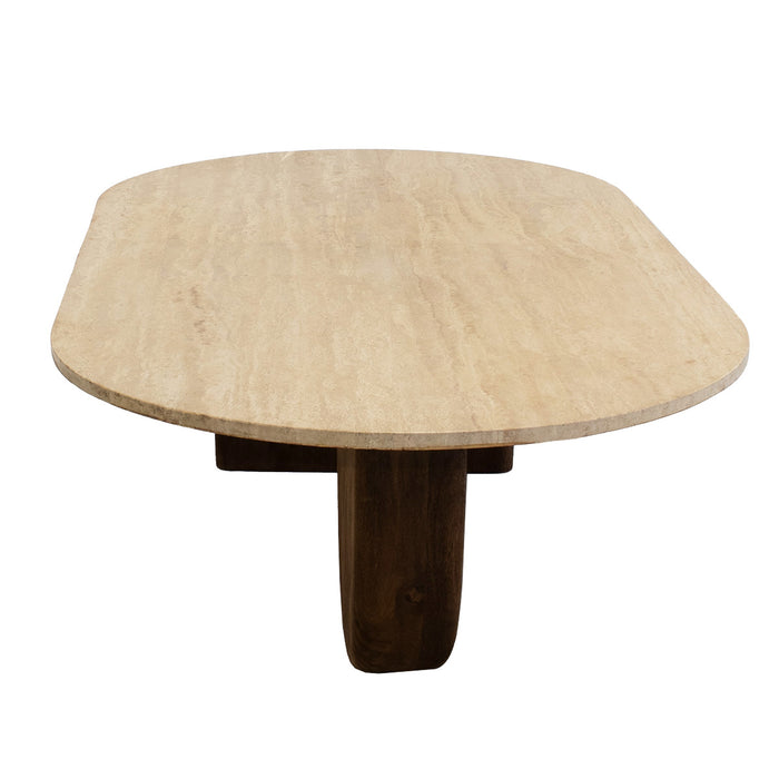 Giga Meubel - Salontafel Travertin - Bruin - 120x65x38cm - Wessel
