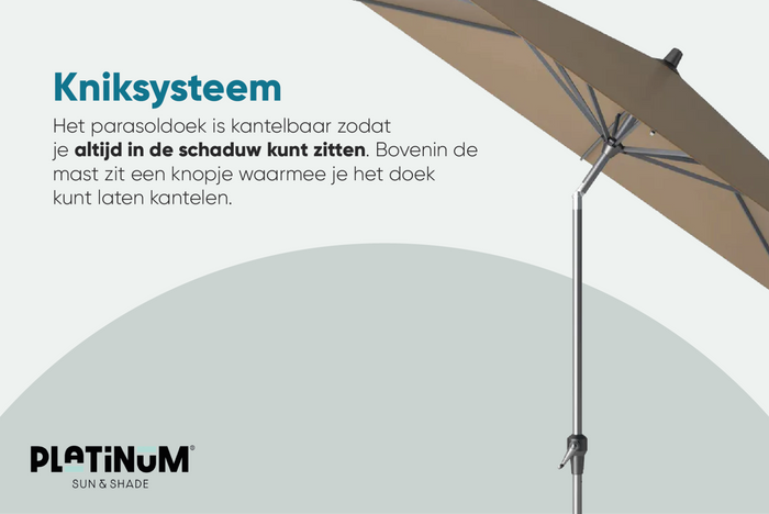 Platinum Riva parasol 2,5x2,5 m. Ecru