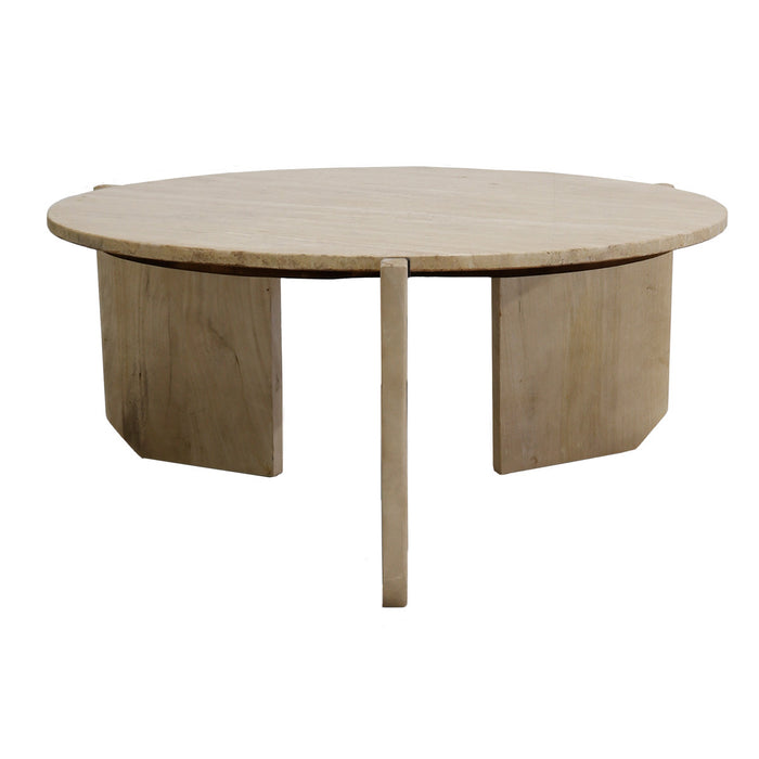 Giga Meubel - Salontafel Travertin - Naturel - 80x80x36cm - Simon