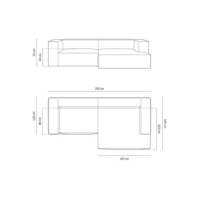 Micadoni Hoekbank Nuria 4-zits rechts