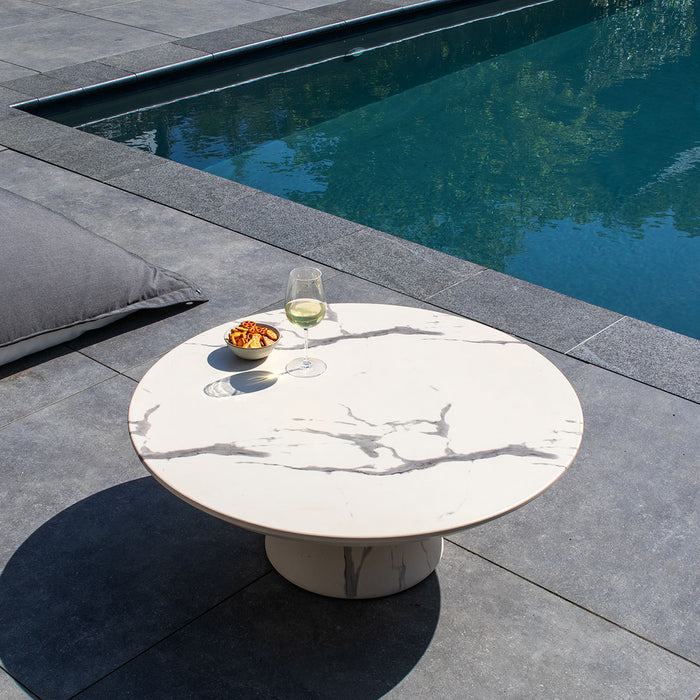 DÉJA Living - Loungetafel Marmerlook - Rond - 90x90x35cm - Flen