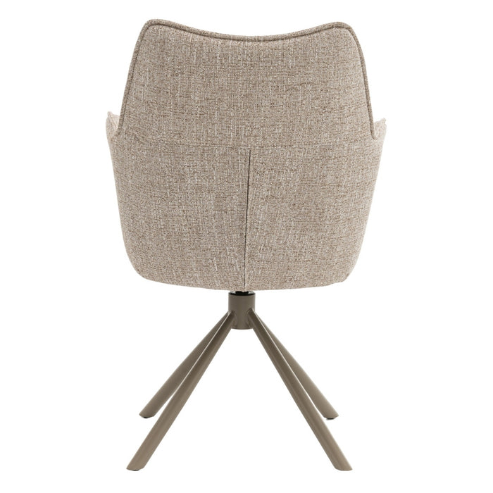 DÉJA Living - Eetkamerstoel Beige|Taupe Draaibaar - Zayn - Set van 2