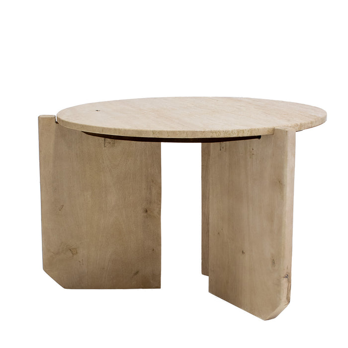 Giga Meubel - Salontafel Travertin - Naturel - 60x60x40cm - Simon