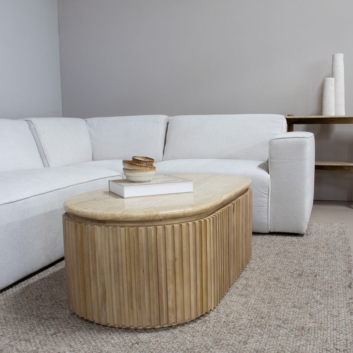 Giga Meubel - Salontafel Travertin - Naturel - 120x60x40cm - Sven