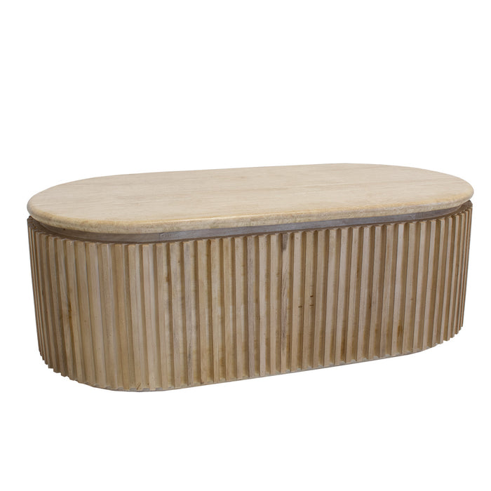 Giga Meubel - Salontafel Travertin - Naturel - 120x60x40cm - Sven