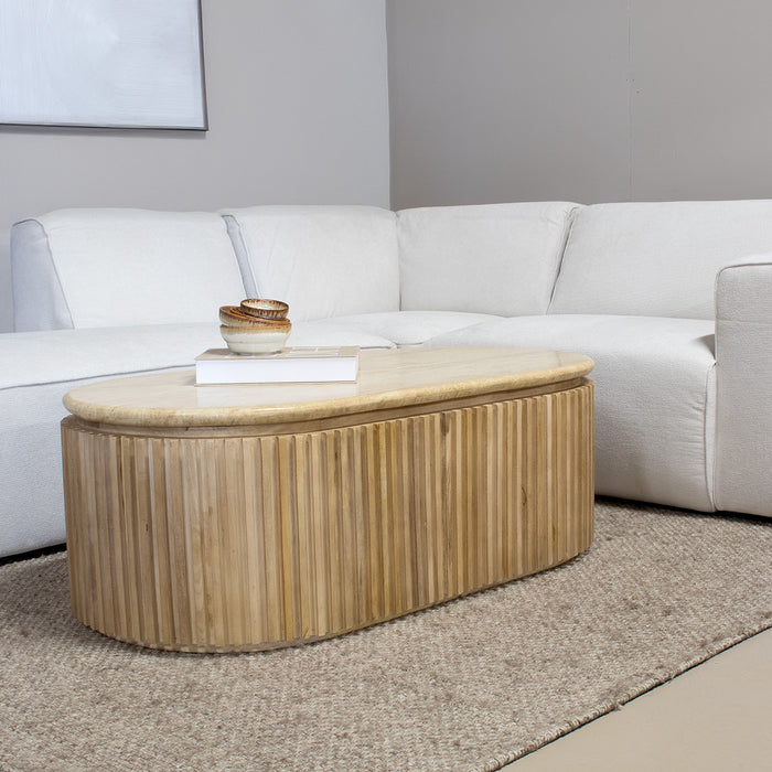 Giga Meubel - Salontafel Travertin - Naturel - 120x60x40cm - Sven