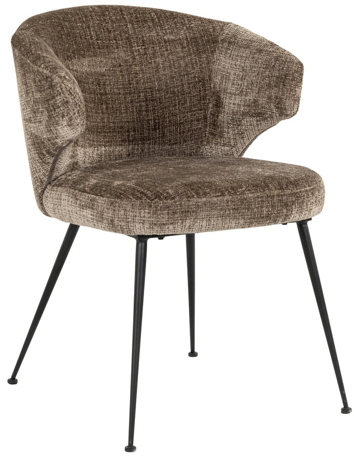 Richmond Interiors Xandra Steengrijs Chenille Eetkamerstoel