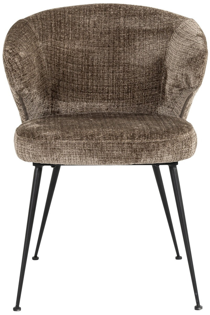 Richmond Interiors Xandra Steengrijs Chenille Eetkamerstoel