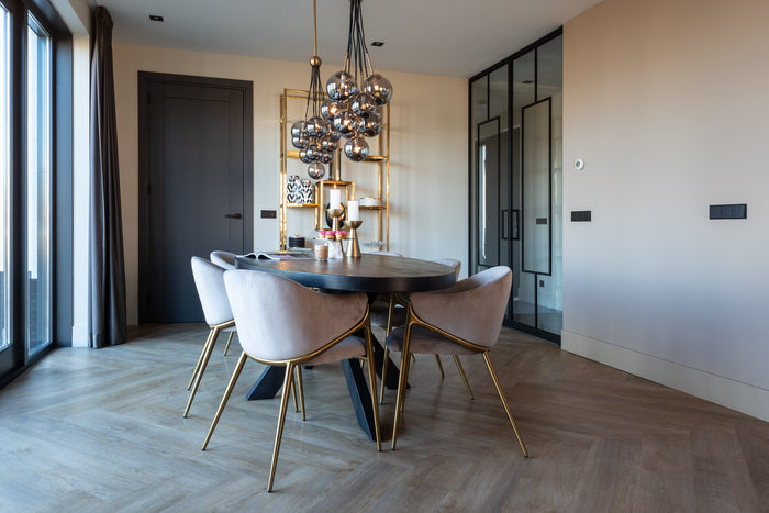 Richmond Interiors Gwen Khaki Velvet Eetkamerstoel