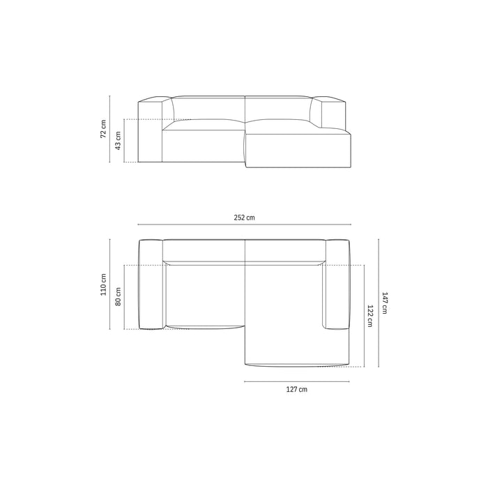 Micadoni Hoekbank Nuria 3-zits rechts