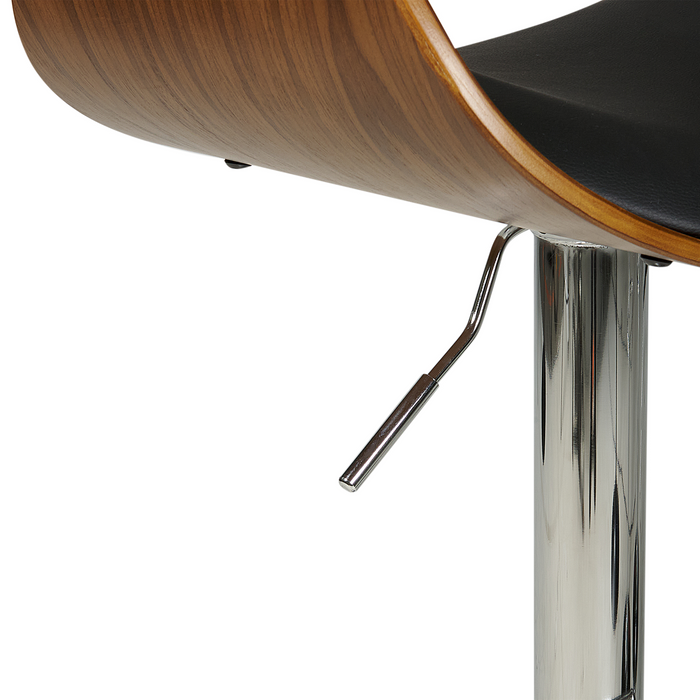 Beliani - BAKU - Barkruk verstelbaar - Donkerbruin|Zwart - Kunstleer