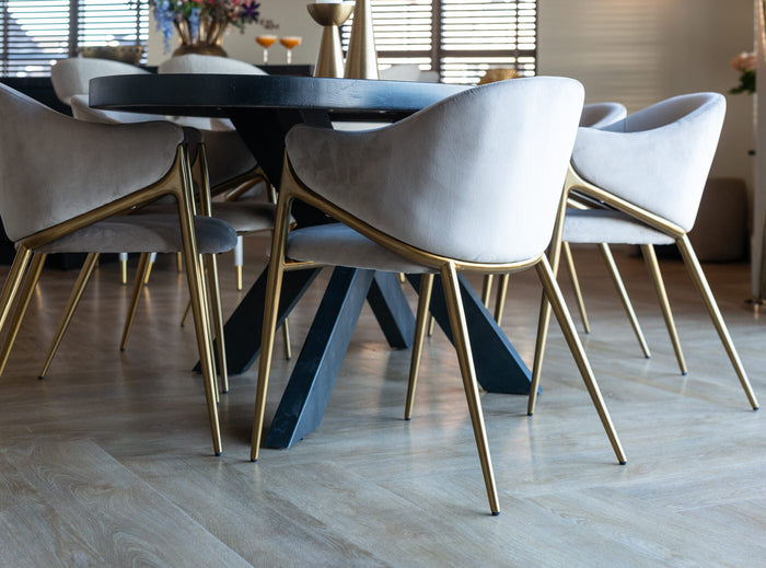 Richmond Interiors Gwen Khaki Velvet Eetkamerstoel