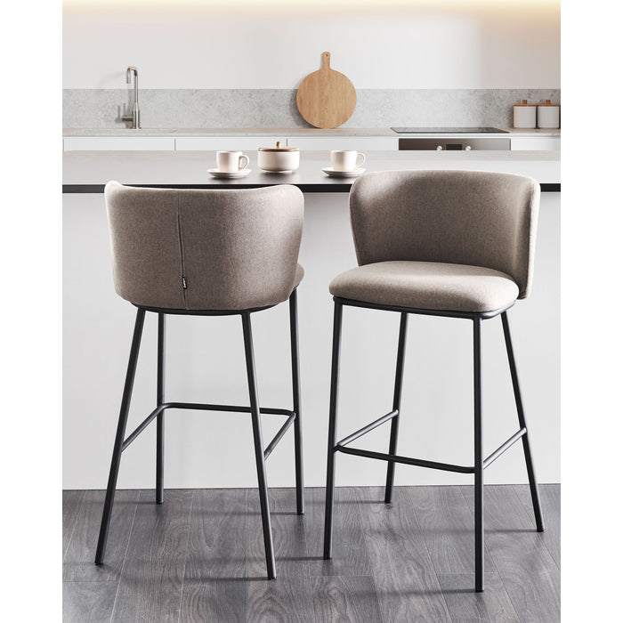 Beliani - MINA - Barkruk set van 2 - Taupe - Polyester