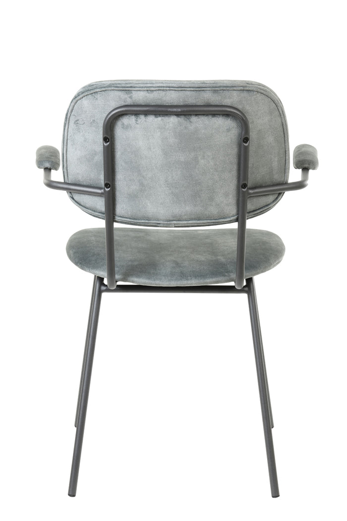 Light&living Eetkamerstoel 58x58x82 cm EMMA velvet grijs-donker grijs