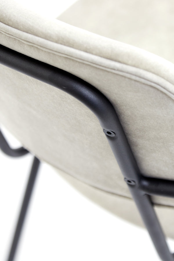 Light&living Eetkamerstoel 58x58x82 cm EMMA velvet grijs-donker grijs