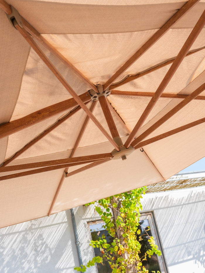 4-Seasons Hacienda zweefparasol 300 x 400 cm. - Woodlook|Sand