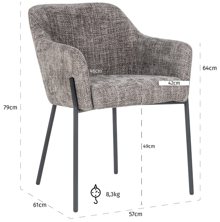 Richmond Interiors Fay Renegade Bruin Eetkamerstoel