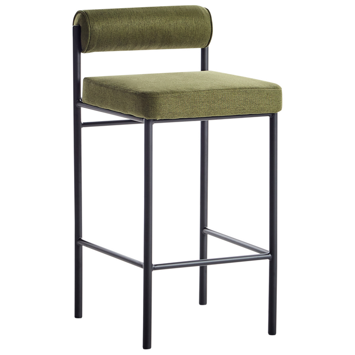 Beliani - AMAYA - Barkruk set van 2 - Olijfgroen - Polyester