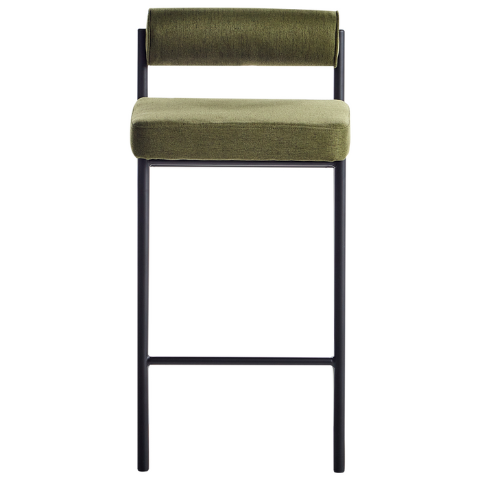 Beliani - AMAYA - Barkruk set van 2 - Olijfgroen - Polyester