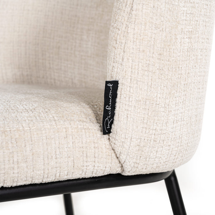 Richmond Interiors Elvi Beige Chenille Eetkamerstoel