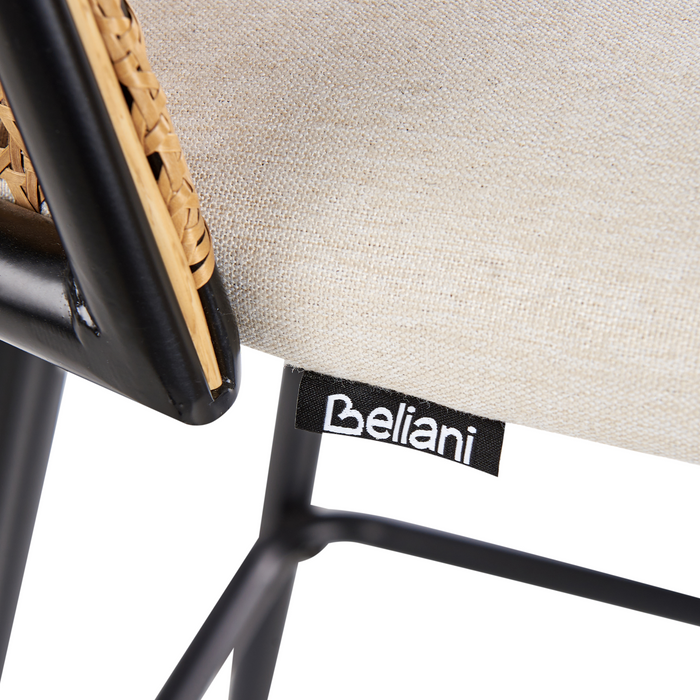 Beliani - CORNELL - Barkruk set van 2 - Zwart|Crème - IJzer