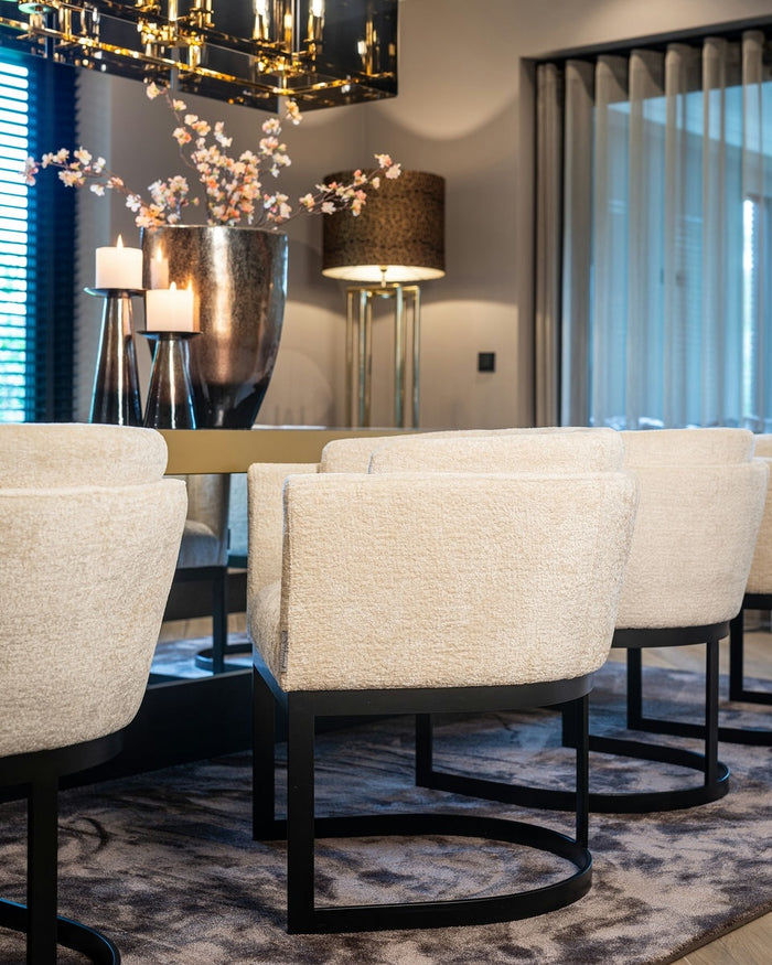 Richmond Interiors Emerson Eetkamerstoel Wit Chenille