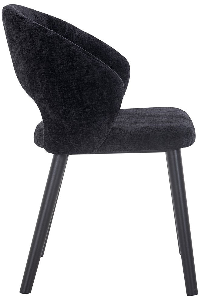 Richmond Interiors Savoy Eetkamerstoel Zwart Chenile