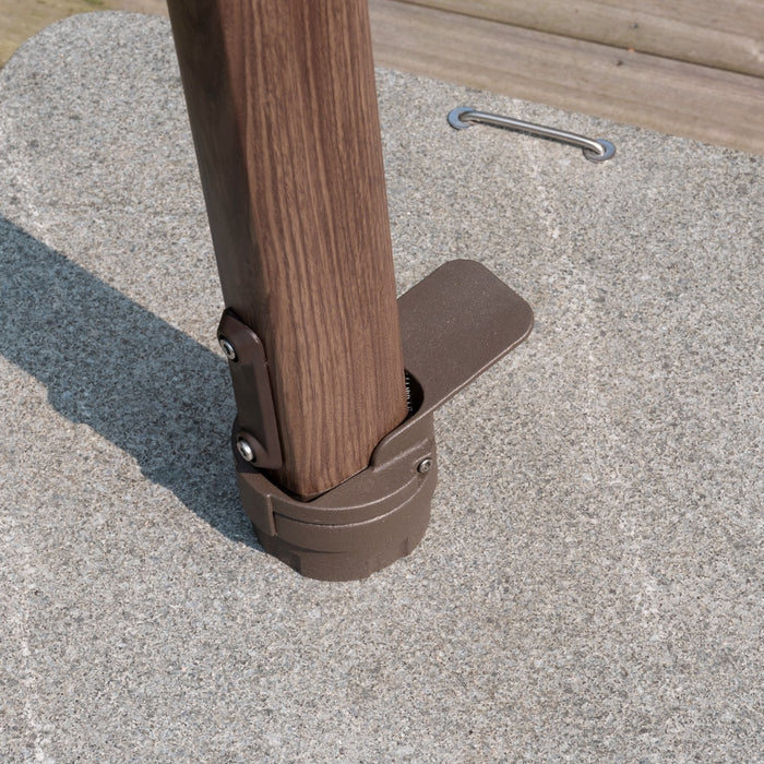 4 Seasons Zweefparasol Siesta premium 300x300 cm. - beach|dark woodlook