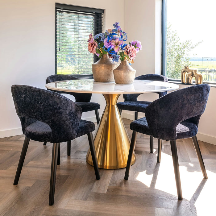 Richmond Interiors Savoy Eetkamerstoel Zwart Chenile