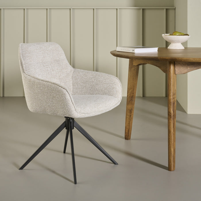 Eetkamerstoel Look - Beige|Creme - Textiel