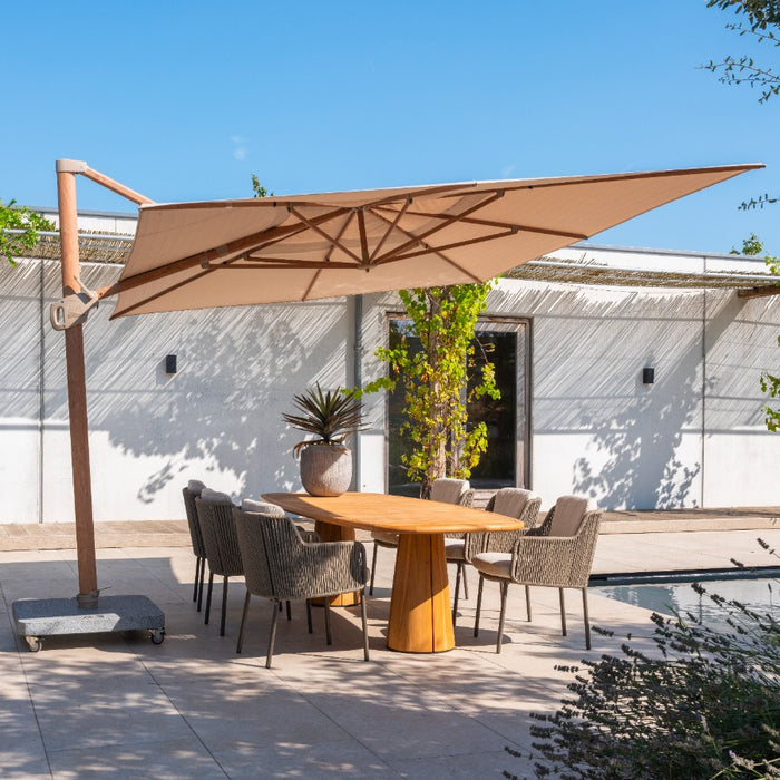 4-Seasons Hacienda zweefparasol 300 x 400 cm. - Woodlook|Sand