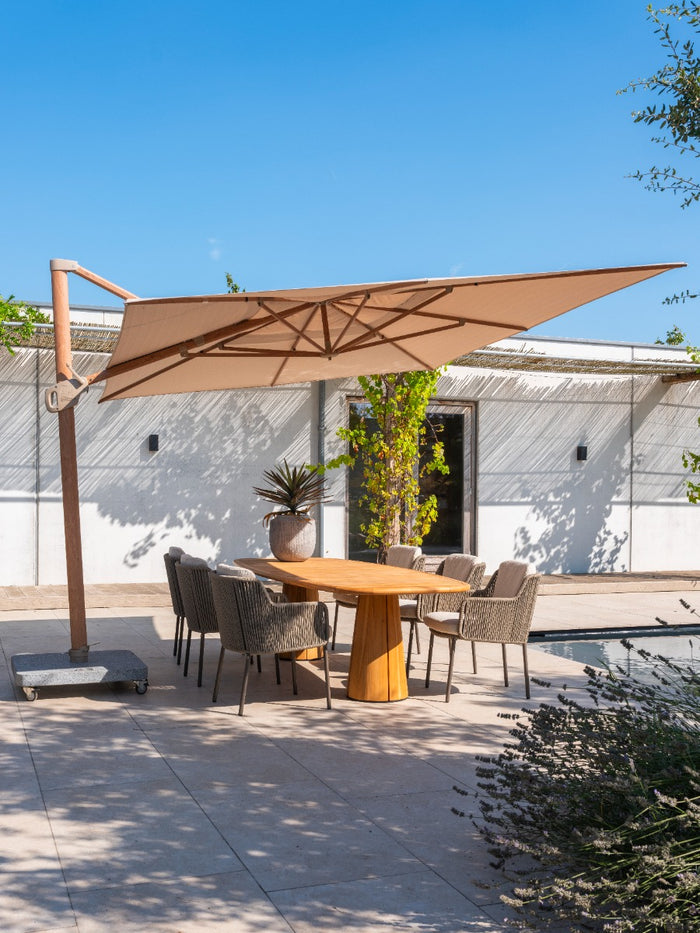 4-Seasons Hacienda zweefparasol 300 x 400 cm. - Woodlook|Sand