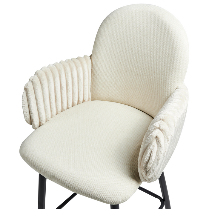 Beliani - AMITY - Barkruk set van 2 - Lichtbeige - Polyester