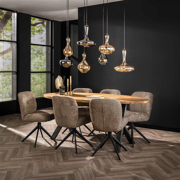 Hoyz Collection - Stoel Comfort Draaibaar. 2 Stuks - Boucle Taupe