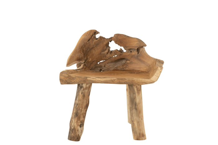 J-line - Stoel Wortel Teak Hout Naturel - 70x43x80cm