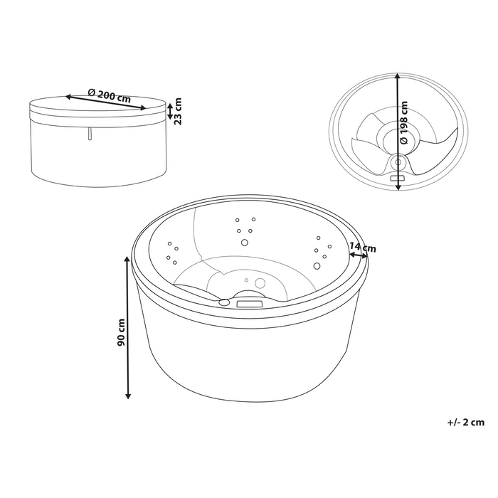 Beliani - MARFIL - Buiten hottub met LED - Wit - Acryl