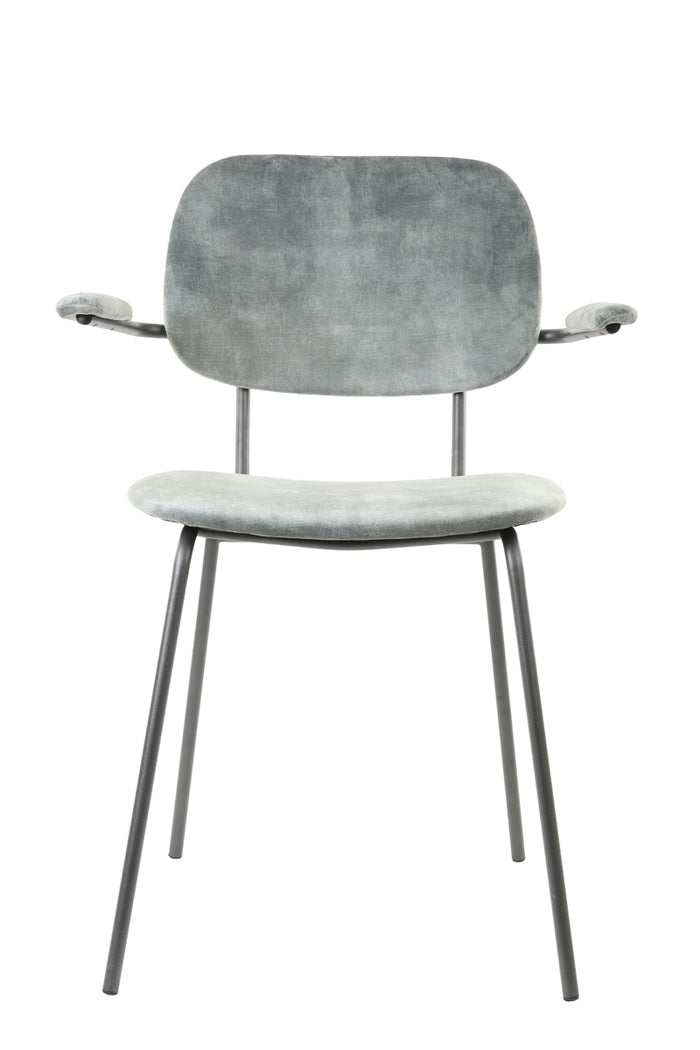 Light&living Eetkamerstoel 58x58x82 cm EMMA velvet grijs-donker grijs