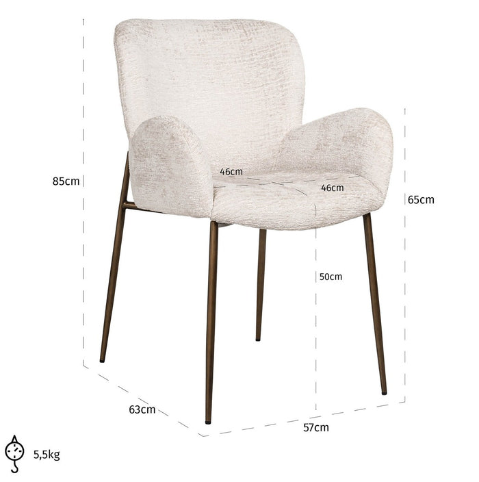 Richmond Interiors Amber Creme Fusion Eetkamerstoel