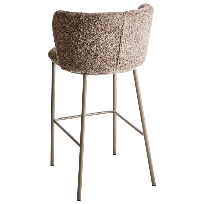 Beliani - MINA II - Barkruk set van 2 - Bruin - Bouclé