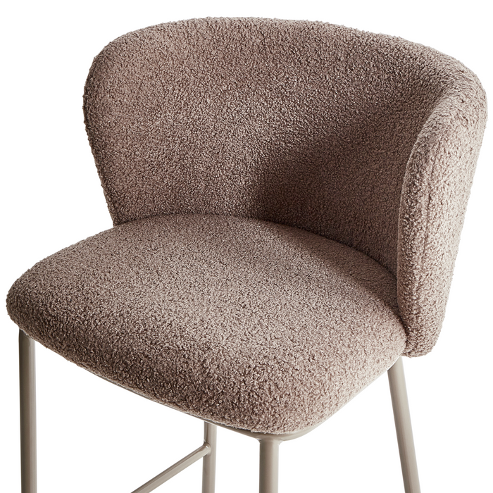 Beliani - MINA II - Barkruk set van 2 - Bruin - Bouclé