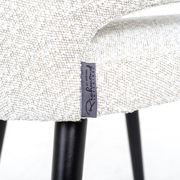 Richmond Interiors Indigo Eetkamerstoel Bouclé Wit