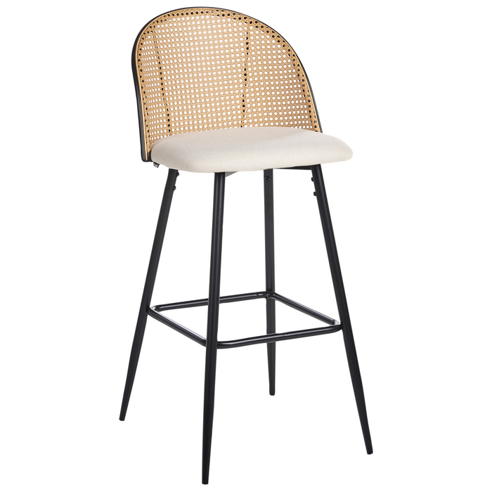 Beliani - CORNELL - Barkruk set van 2 - Zwart|Crème - IJzer