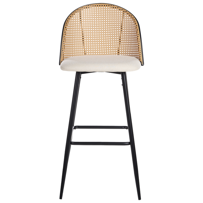 Beliani - CORNELL - Barkruk set van 2 - Zwart|Crème - IJzer